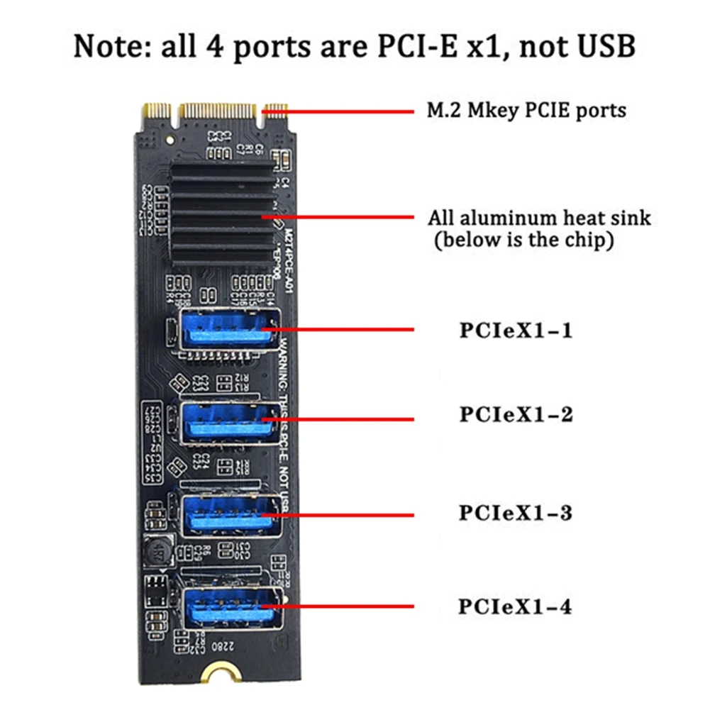1 шт. плата расширения M.2 NVME на 4 порта PCI-E 1X