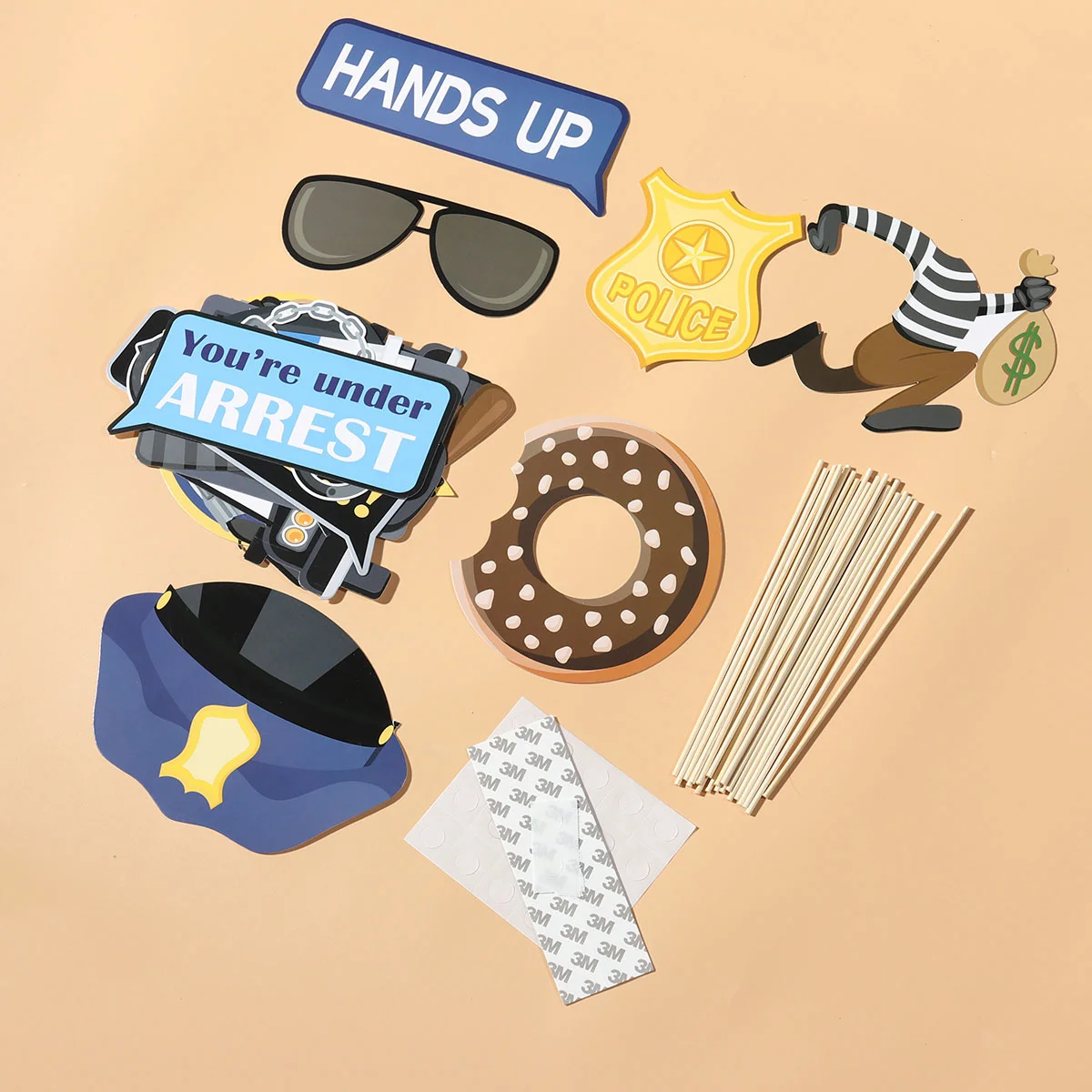 

Props Photo Police Party Booth Birthday Decorations Prop Thief Graduationstick Supplies Play Role Catching Decoration Kids