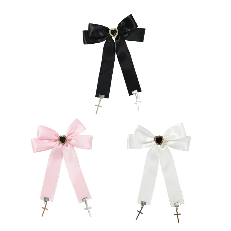 Заколка для волос с распятием и бахромой банты в стиле панк держатель хвоста