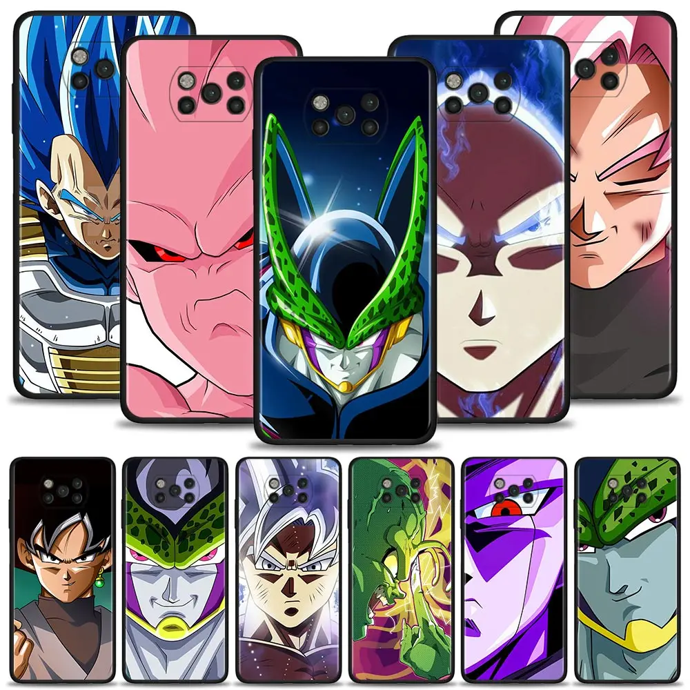 

DBZ Character Face Phone Case for Xiaomi POCO X3 NFC M3 Pro F1 Note 10 MI 11T 9T 10 10T Lite Funda Silicone Cover