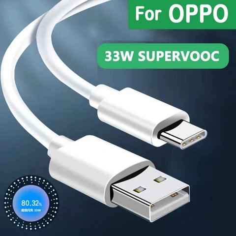 33W SuperVOOC кабель для зарядки USB Type C зарядное устройство для Oppo A95 F19s A76 K9x Find N 5G