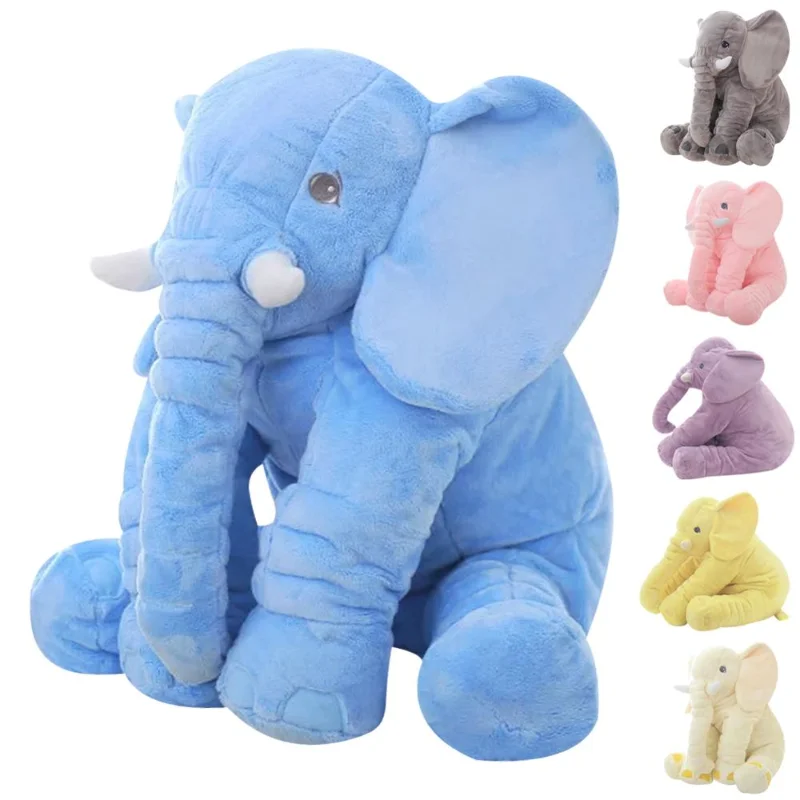 

40cm/60cm Cute Elephant Stuffed Plush Toy Baby Accompany Doll Sleeping Back Cushion Cartoon Animal Doll Gift For Friends