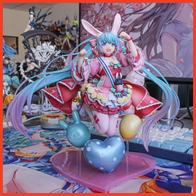 

In Stock Wing Spiritale Figures 1/7 Hatsune Miku Birthday 2021 Pretty Rabbit Ver. Pvc Anime Action Collection Ornament Model Kid