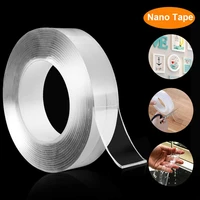 tracsless double sided tape transparent nano tape waterproof wall stickers reusable heat resistant bathroom home decoration