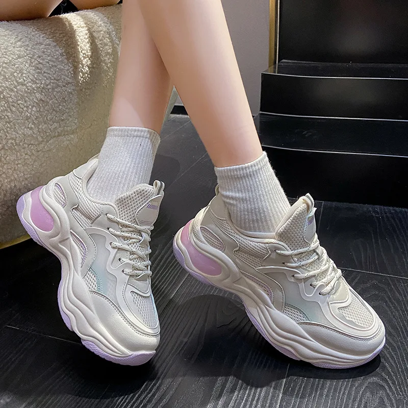 Platform Shoes Women Sneakers Autumn 2022 New Running Sports Shoes Casual Breathable White Wedges Sneaker Designer Women Shoes
