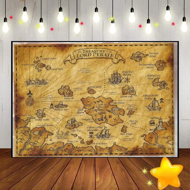 Фон для фотосъемки с изображением пиратского корабля