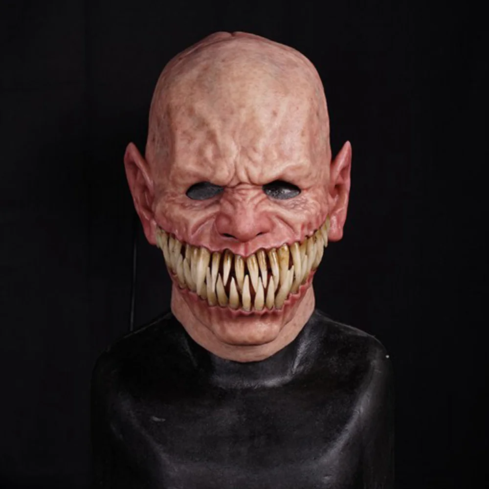 Demon Latex Mask Scary Devil Mutant With Realistic Long Teeth Costume Halloween Party Props Stalker | Masks &amp Eyewear