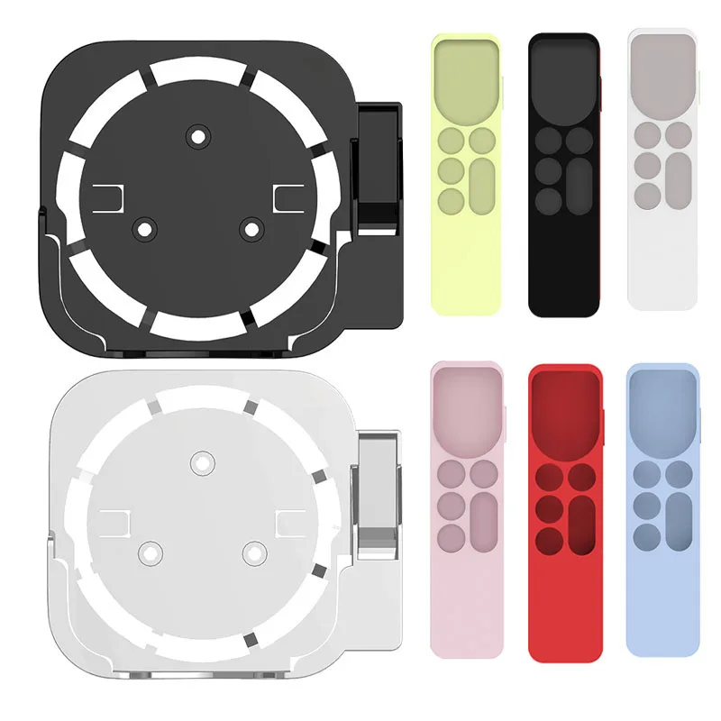 

Set-Top Box Bracket Holder for 2021Apple Tv6 Remote Control Protective Cover Tv Receiver Wall Socket Bracket Accessories