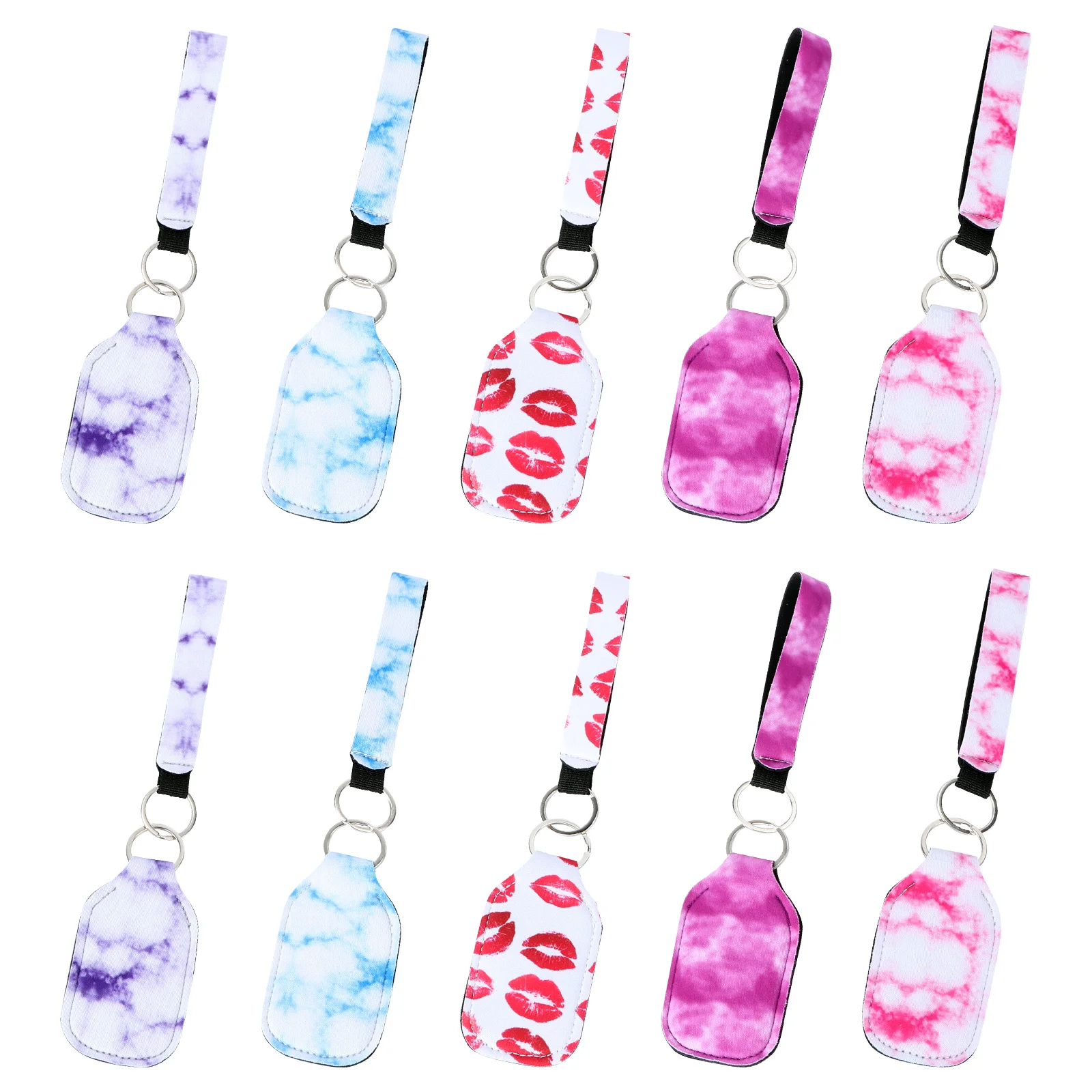 

Keychain Holder Lipstick Lip Balm Keychains Holster Chapstick Bottle Key Neoprene Case Cover Carrier Ring Empty Travel Keyring