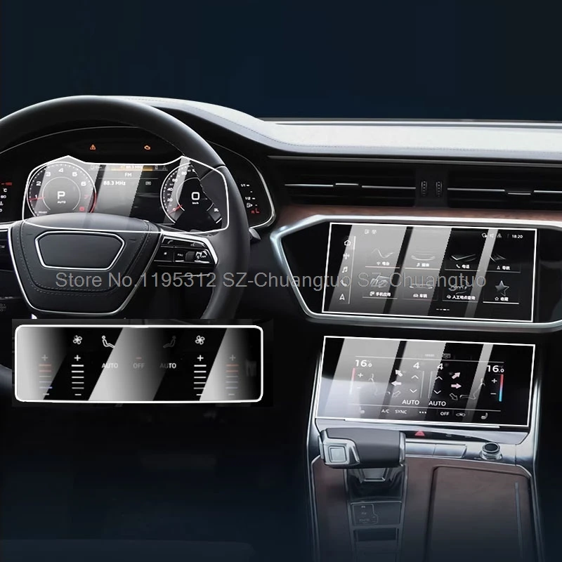 

Защитное стекло из закаленного стекла для Audi A6 или A7 2019-2024, автомобильная GPS-навигация и приборная панель, защитная пленка для ЖК-экрана