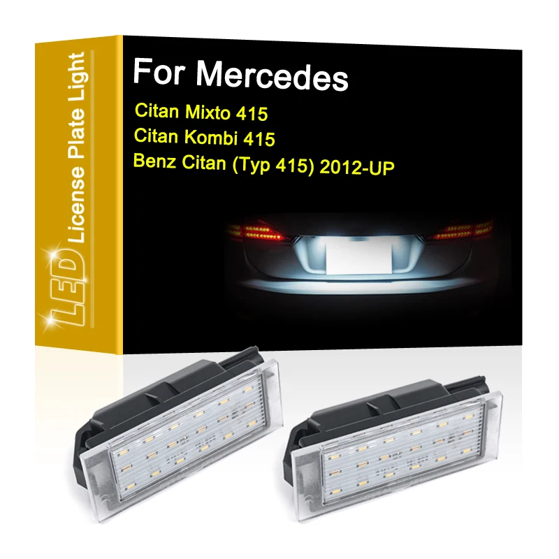 

12V LED Number Plate Lamp For Mercedes Citan Mixto/Kombi 415 Benz Citan (Typ 415) 2012-UP White License Plate Light Assembly