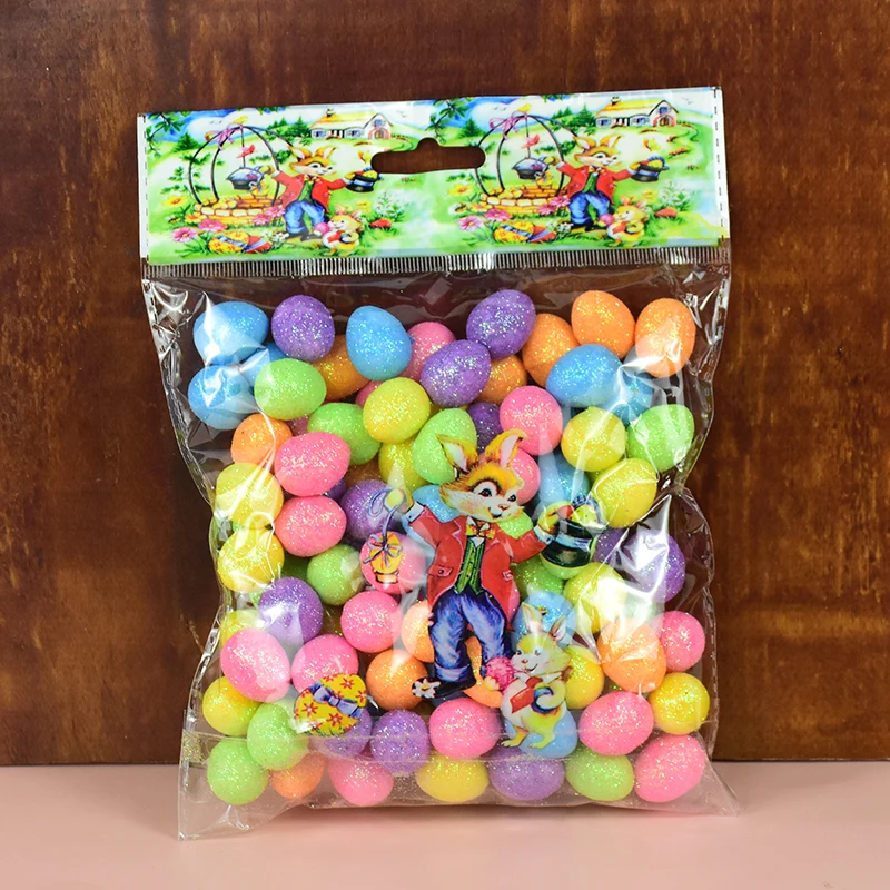 

80pcs Easter Eggs Assorted Color Mini Artificial Eggs Polystyrene Styrofoam DIY Craft Decor Kids Gift Home Party Supplies 1.5cm