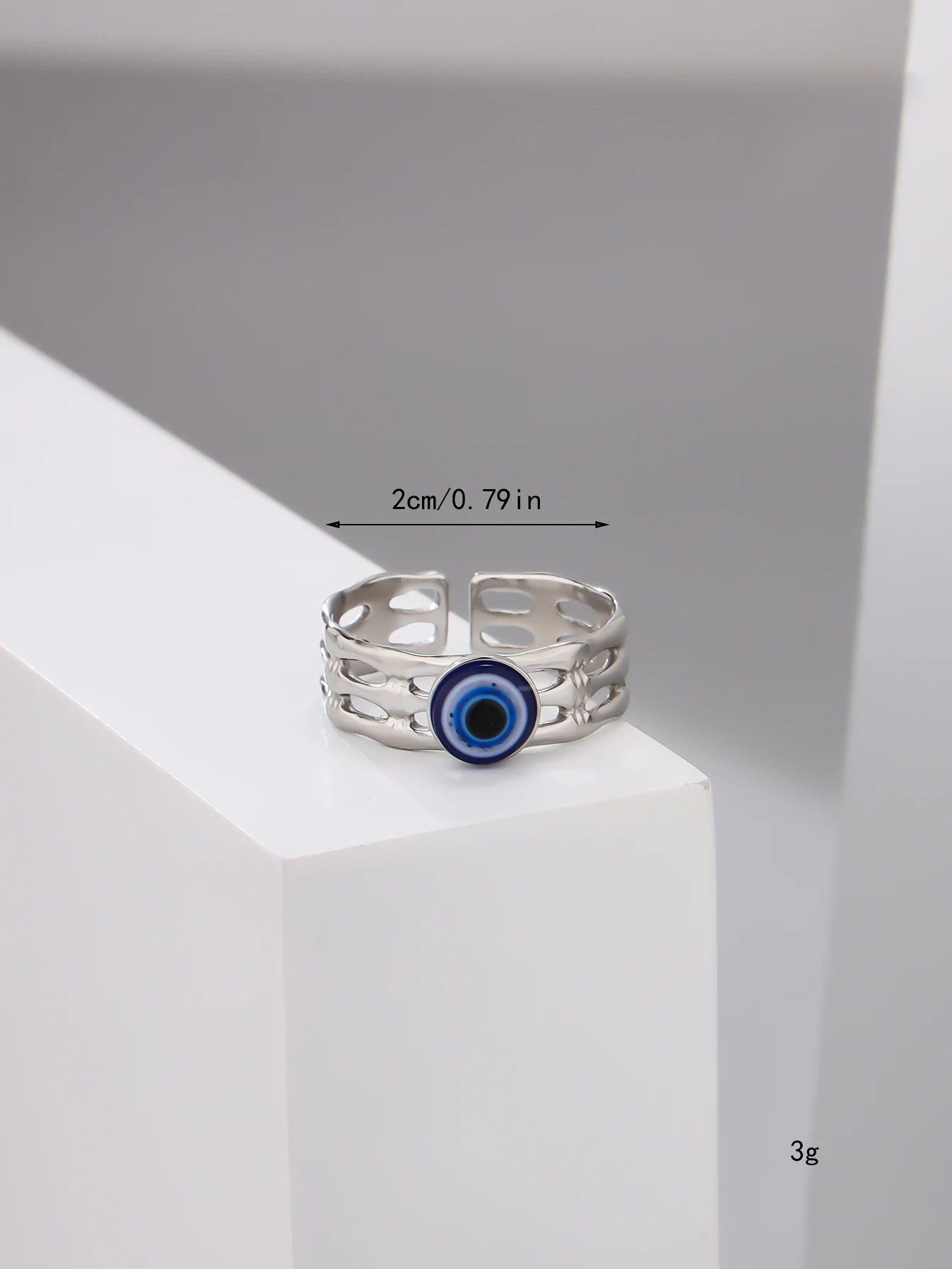 Original Design Devil's Eye Ring European and American Fashion Flower Zircon Silver Ring for Men and Women Pendientes