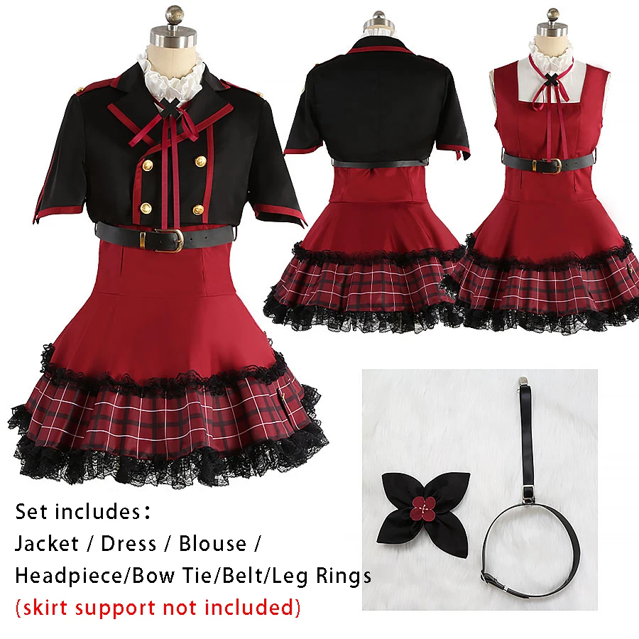 

Cosplay Blue Archive Asagi Mutsuki Cos Costume Customisation Dress Uniform Full Set Without Skirt Braces