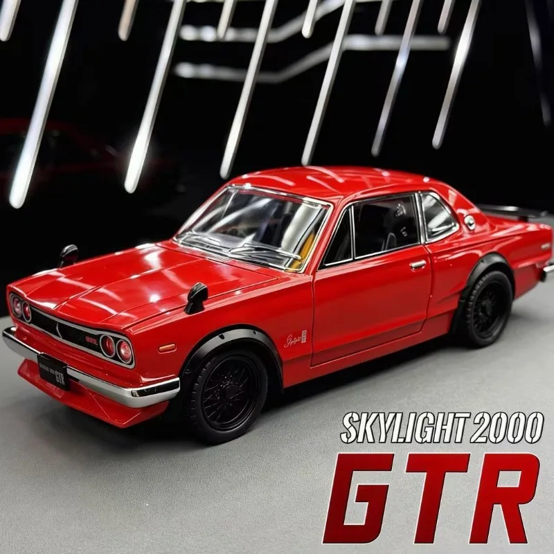 Фото Масштабная модель Nissan Skyline GT-R Hakosuka 1:22 из литого сплава, 4 открывающиеся детали, звук и свет, откат назад, для коллекционеров автомобилей и хобби-энтузиастов, для демонстрации №1