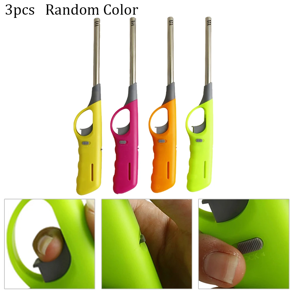 

3PCS Kitchen Gas Lighter Windproof BBQ Kitchen Cooking Torch Turbine Lighter Spray Ignition Appliance Oven Stove Lighter Camping