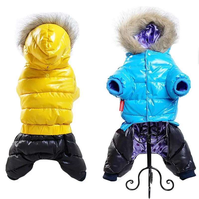 

2023NEW Winter Dog Clothes For Small Dogs Waterproof Dog Jacket Thicken Warm Puppy Pet Down Coat Fur Hooded Jumpsuit Chihuahua C