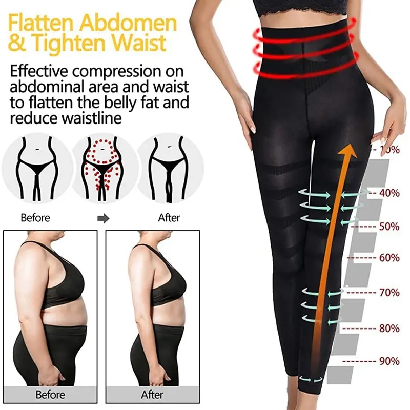 High Waist Body Shaper Anti Cellulite Compression Leggings Slimming Legs Tummy Control Panties Thigh Sculpting Slimmer Shapewear