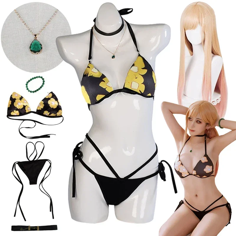 Новый костюм для косплея 2025 года парик аниме My Dress Up Darling Kitagawa Marine купальник