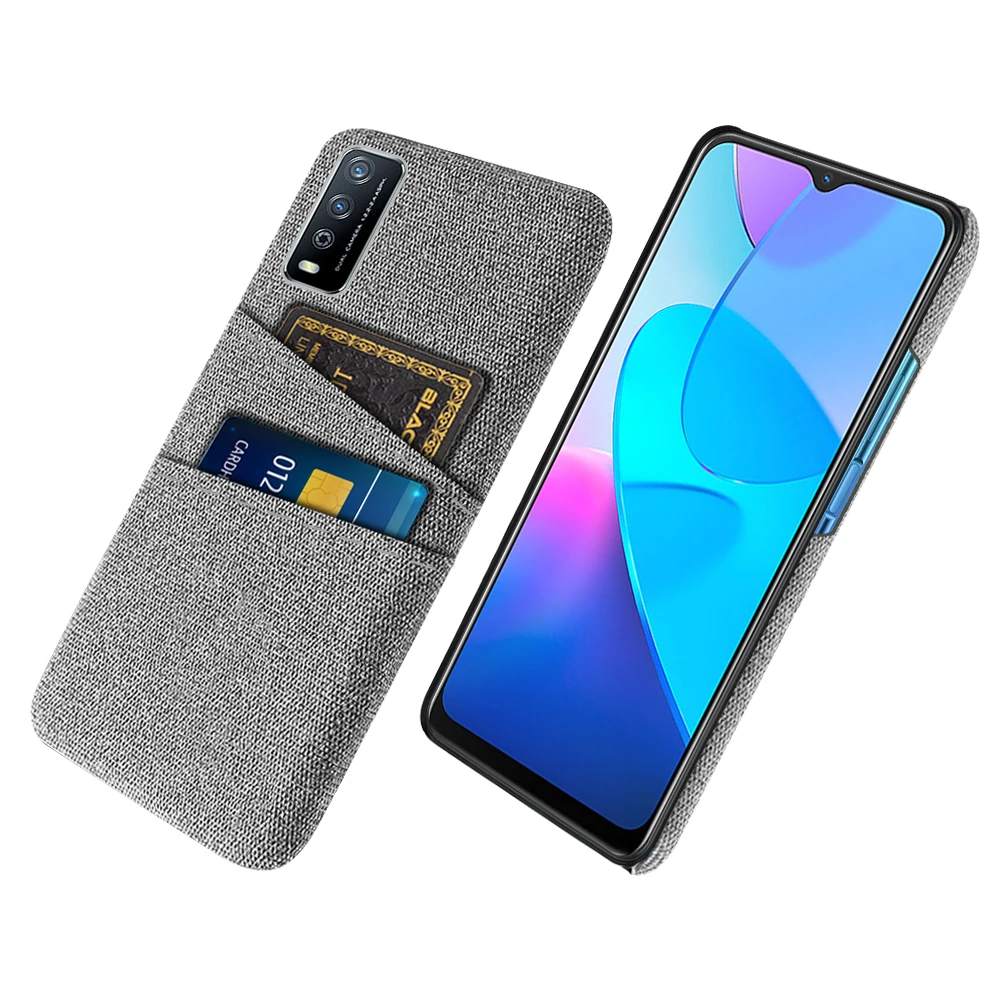 

Y12s For Vivo Y12s Y11s Y12a Case V2026 V2028 Luxury Fabric Dual Card Phone Cover For Vivo Y 12 s Y12s 2021 Funda Coque VivoY12S