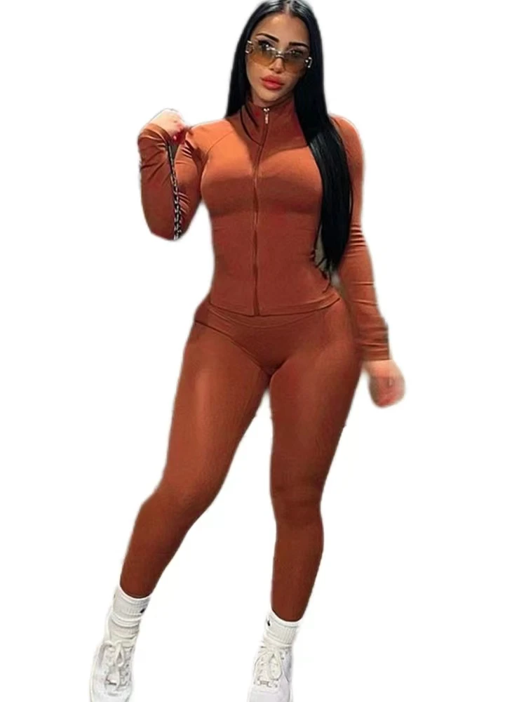 

Осень/зима Повседневный облегающий пикантный черный · спортивный костюм на молнии с длинным рукавом штаны для йоги 2 предмета тренировочны...