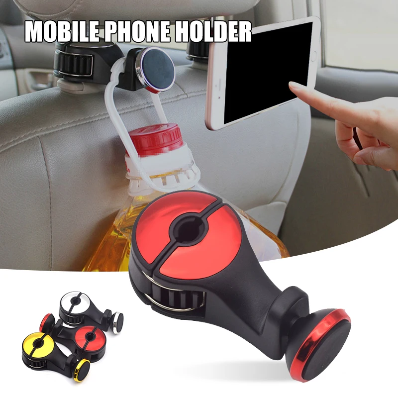 

Magnetic Car Mount Cell Phone Holder Hook For Backseat Headrest 360 Degree Rotation Universal Holder