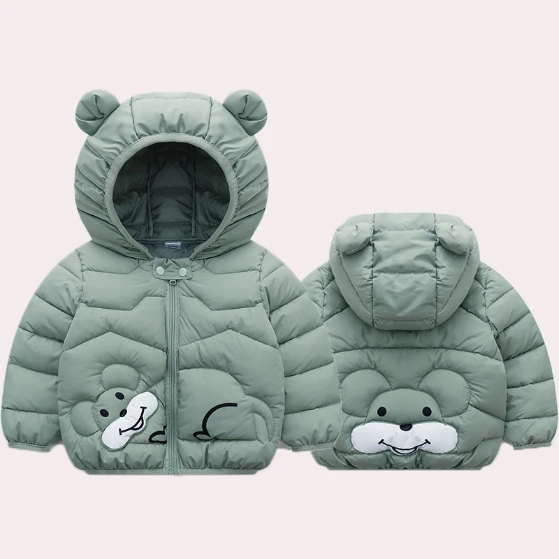 

Autumn Winter New Baby Outerwear Baby Boys Girls Down Jackets Cartoon Mouse New Boy Girl Jacket Warm Kids Lightweight Coats