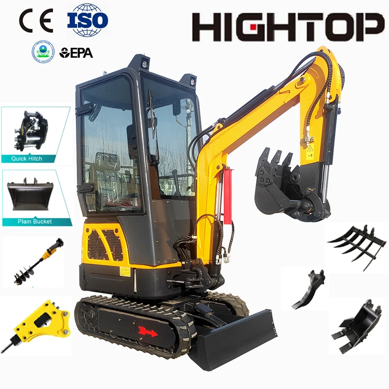 Factory Wholesale Hot Sale 1 Ton Small Digger Excavator Mini for Sale 1000kg Garden Household Mini Excavator 2 Ton with CE EPA