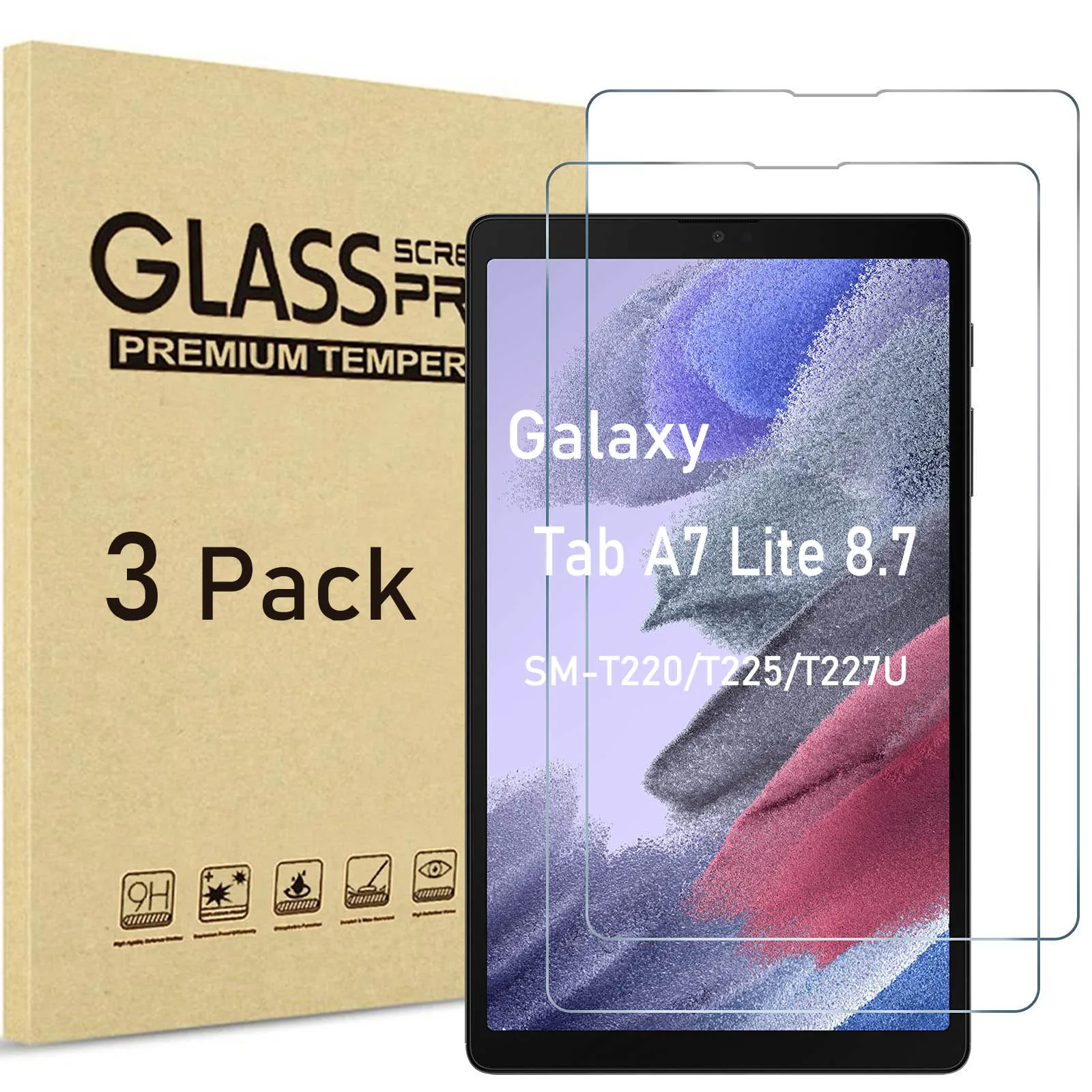 ( 3 Packs ) Tempered Glass For Samsung Galaxy Tab A7 Lite 8.7 2021 SM-T220  SM-T225 SM-T227U T220 Tablet Screen Protector Film