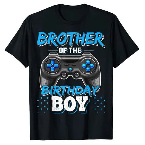 

Brother of The Birthday Boy Matching Video Game Birthday T-Shirt Funny Gamer Graphic Tee Tops Sons Gifts Short Sleeve Blouses