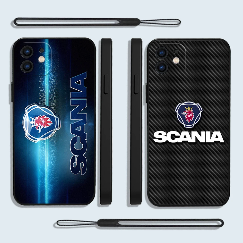 

SAAb Truck scania Phone Case For iPhone 14 13 12 11 Pro Max Mini X XR XS MAX SE20 8 7 Plus Cases with Hand Strap