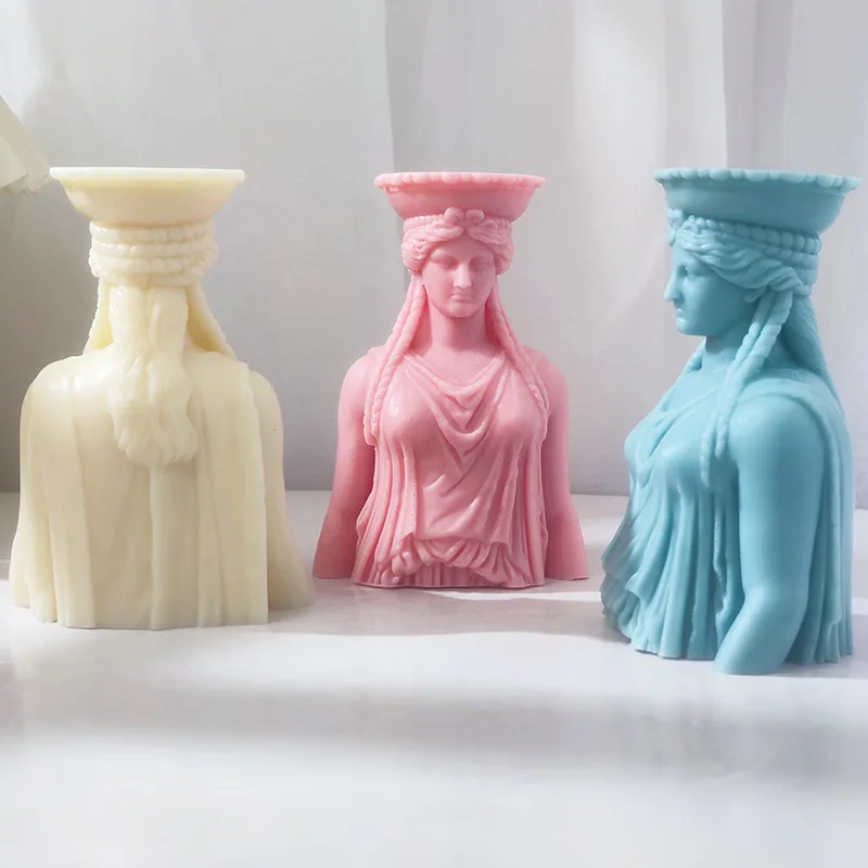 Греческая женская скульптура бюста Свеча для портретов силиконовая форма