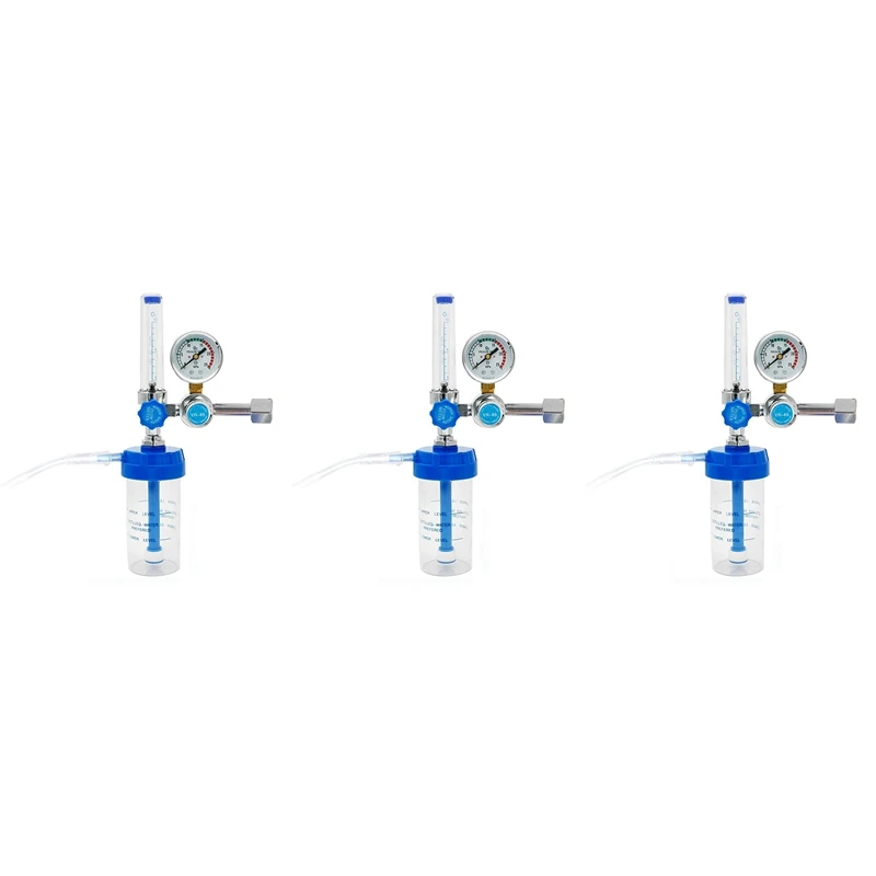

3X Oxygen Flow Meter Oxygen Flowmeter Pressure Gauge Oxygen Pressure Valve Regulator 0-10L/Min G5/8