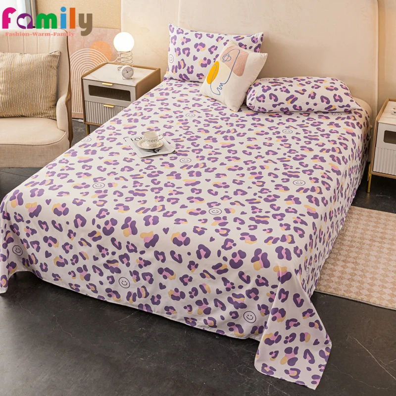 

Plant Cashmere Bed Sheet Luxury Bedding Hypoallergenic Double Queen King Size Home Textiles Student Dormitory Bedsheet Decor 1pc