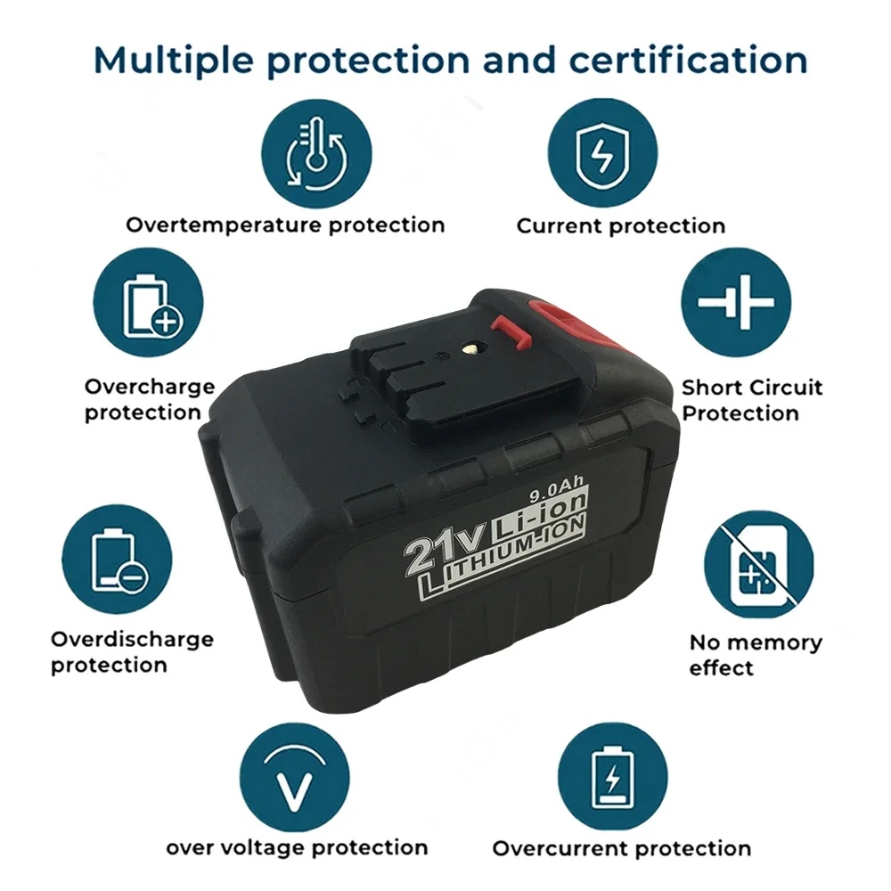 Литиевая батарея 21 В 6000 мАч для режущих станков Quanyou электрических дрелей и