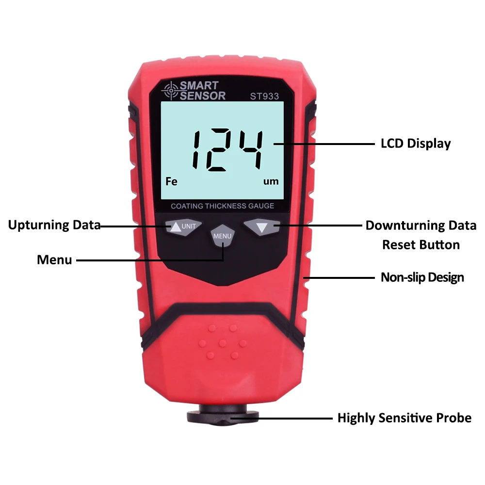 

Digital Coating Thickness Gauge Film Coating Car Body Paint Lacquer Meter Varnish Sensor Detector High Accuracy Thickness Tester