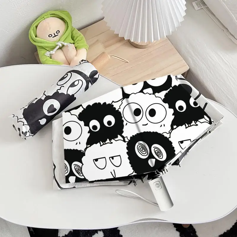 

Kawaii Susuwatari Fairydust Umbrella New Cartoon Small Briquettes Umbrella Ins Sun Protection Anti-Uv Outdoor Sunshade Umbrella
