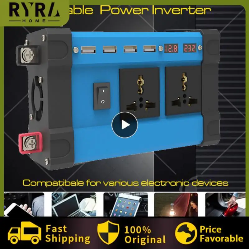 

2/4/6PCS Car Ac Power Converter Durable 300w Pure Sine Wave Power Inverter Practical 4000w Power Inverter