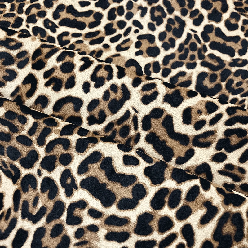 

Apricot big leopard grain fine high-end shoe cow fur material accessories bag printing garment fur fabric