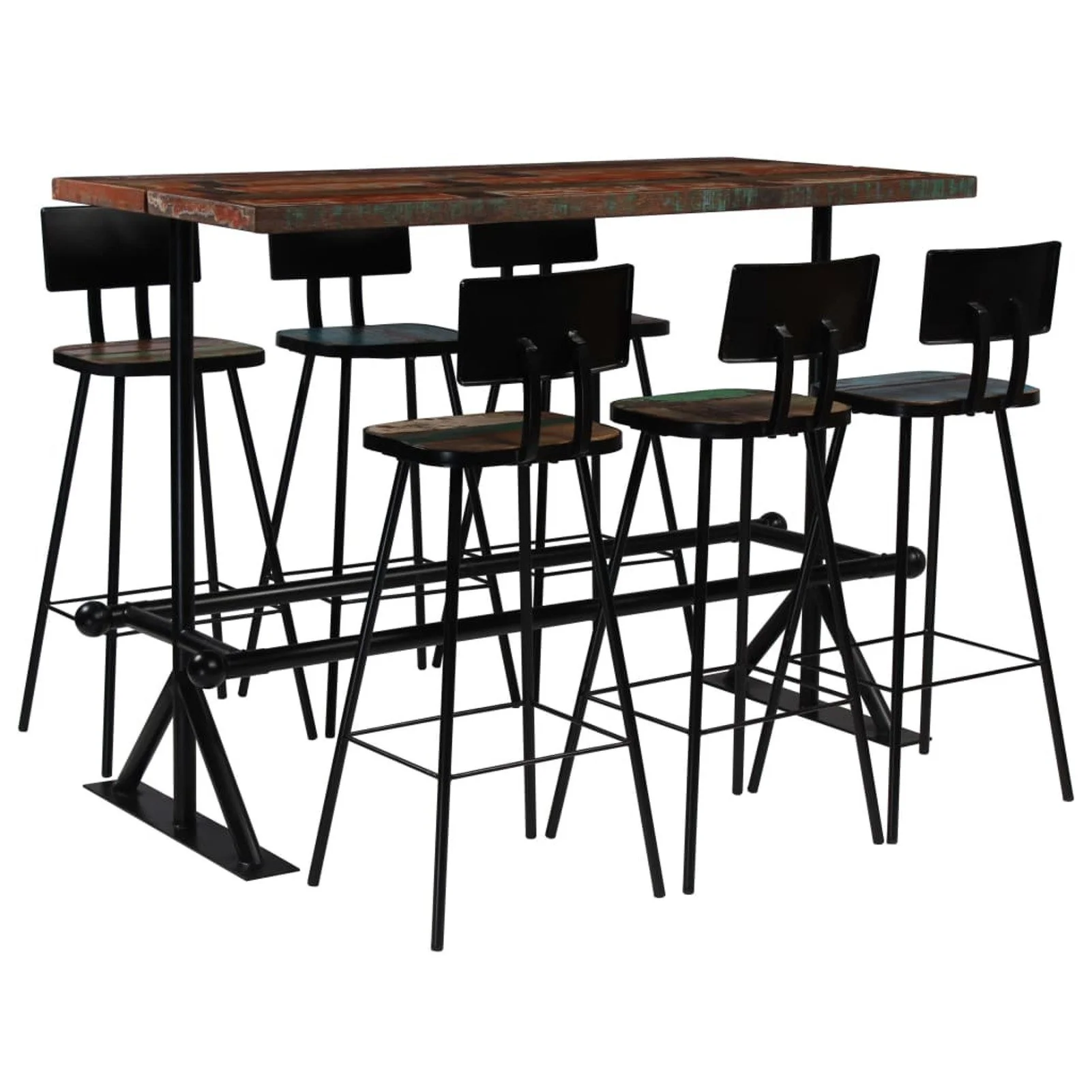 

Bar Set 7 Piece Solid Reclaimed Wood Multicolour