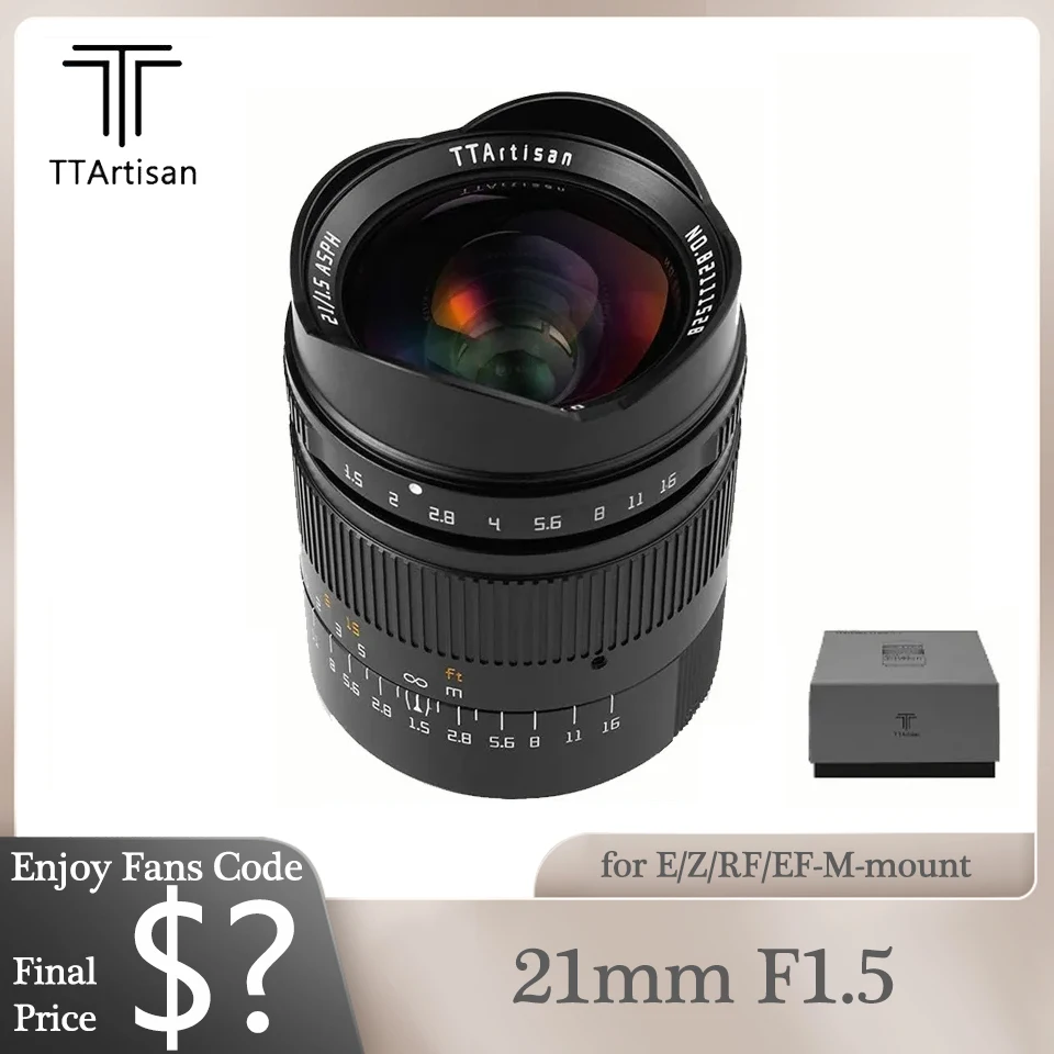 TTArtisan 21mm F1.5 Full Frame Manual Focus Wide Angle Camer