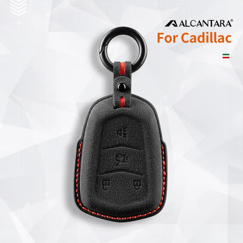 

Alcantara Car Key Case Cover Holder Key Shell BuckleFor 2014-2018 Cadillac ATS CT6 CTS DTS XT5 Escalade ESV SRX STS XTS ELR
