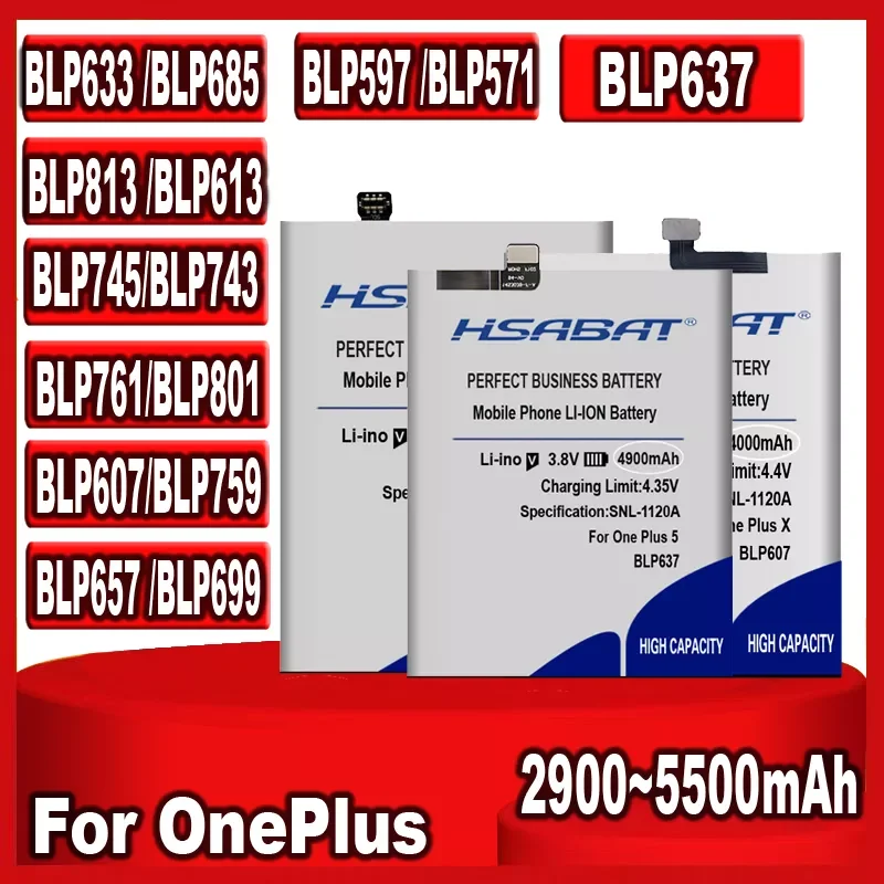 

HSABAT BLP657 5000mAh Battery for One Plus for OnePlus 6 3 3T 6T 2 5 5T 1 7 Pro 7 Plus X 8 pro 8 8T 7T Pro 7T Nord N100 1+