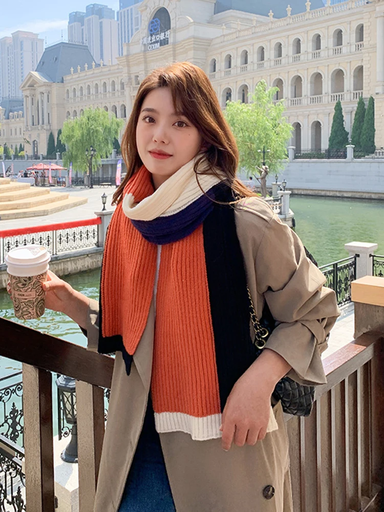 Модный женский милый зимний шарф из искусственного кашемира в стиле ретро теплый
