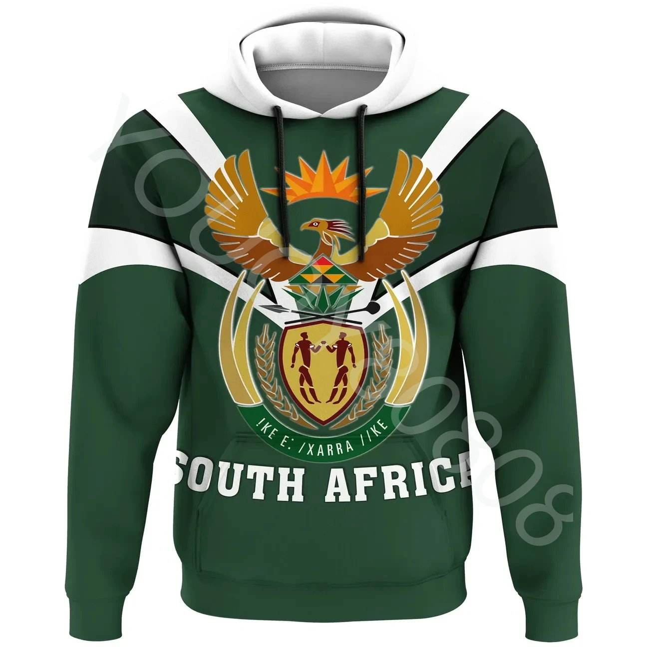 

Spring African Hoodie South African Pullover Hoodie Pentagonal Style Retro Harajuku Athleisure Print Zip Hoodie Sweater
