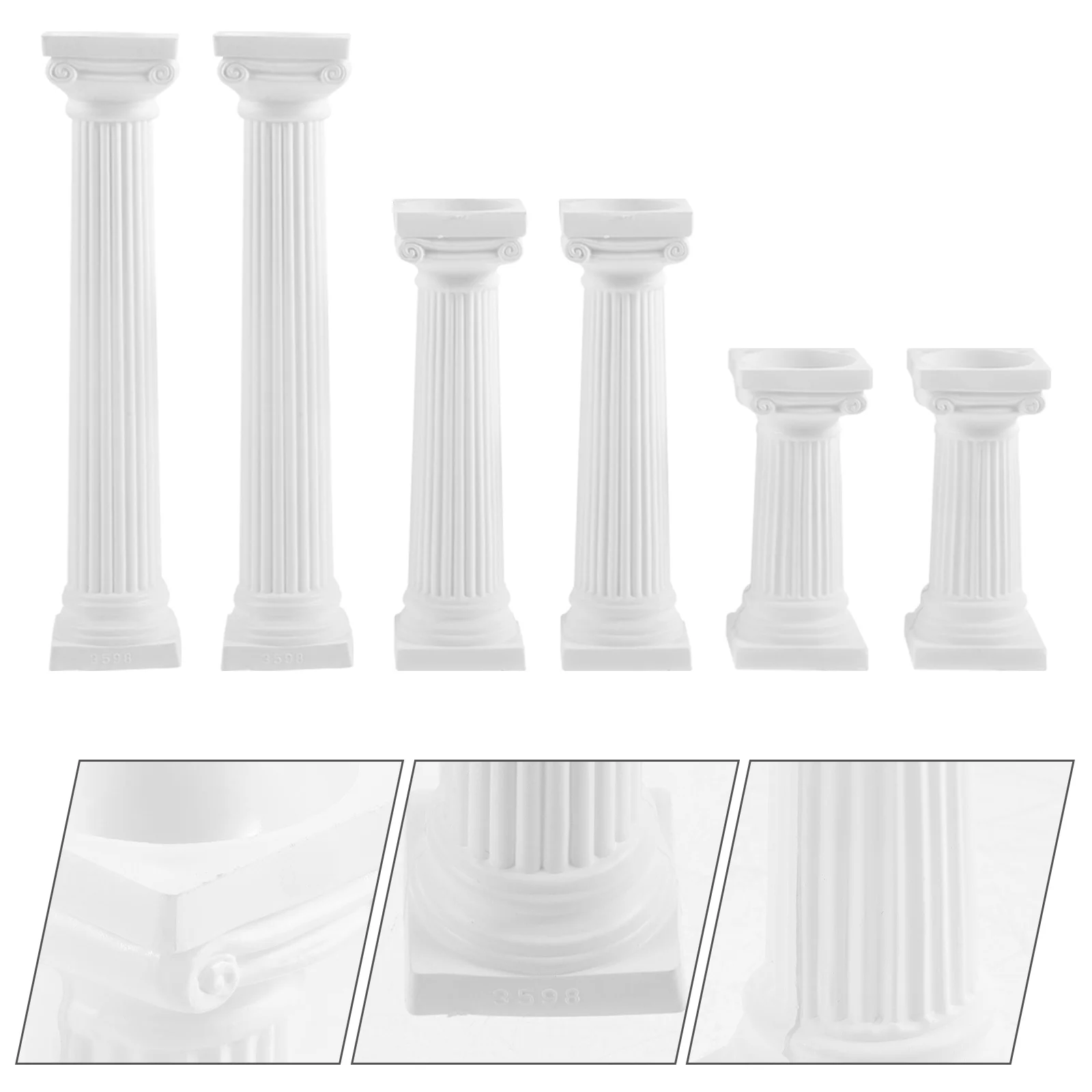 

12 Pcs Ornaments DIY Crafts Decor Roman Pillar Household Mini Column Photo Prop Desk Decoration Statue Greek