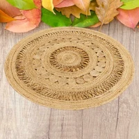 rug jute round 100 natural woven style double sided rug modern country look rug