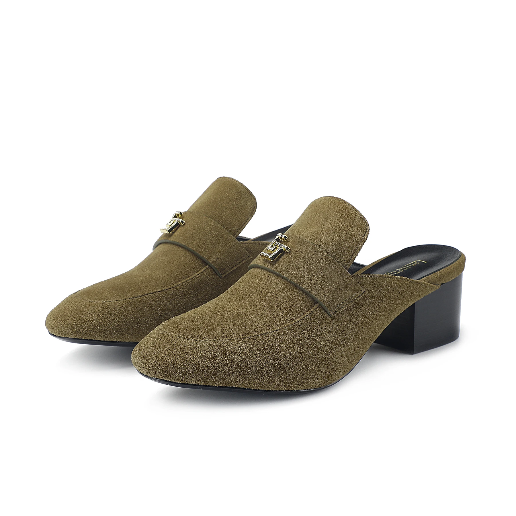 LANMENG Women's Shoes Elegant Women's High Heels Shallow Mouth Lefu Shoes Genuine Leather Solid Color Casual Shoes Size 35-42