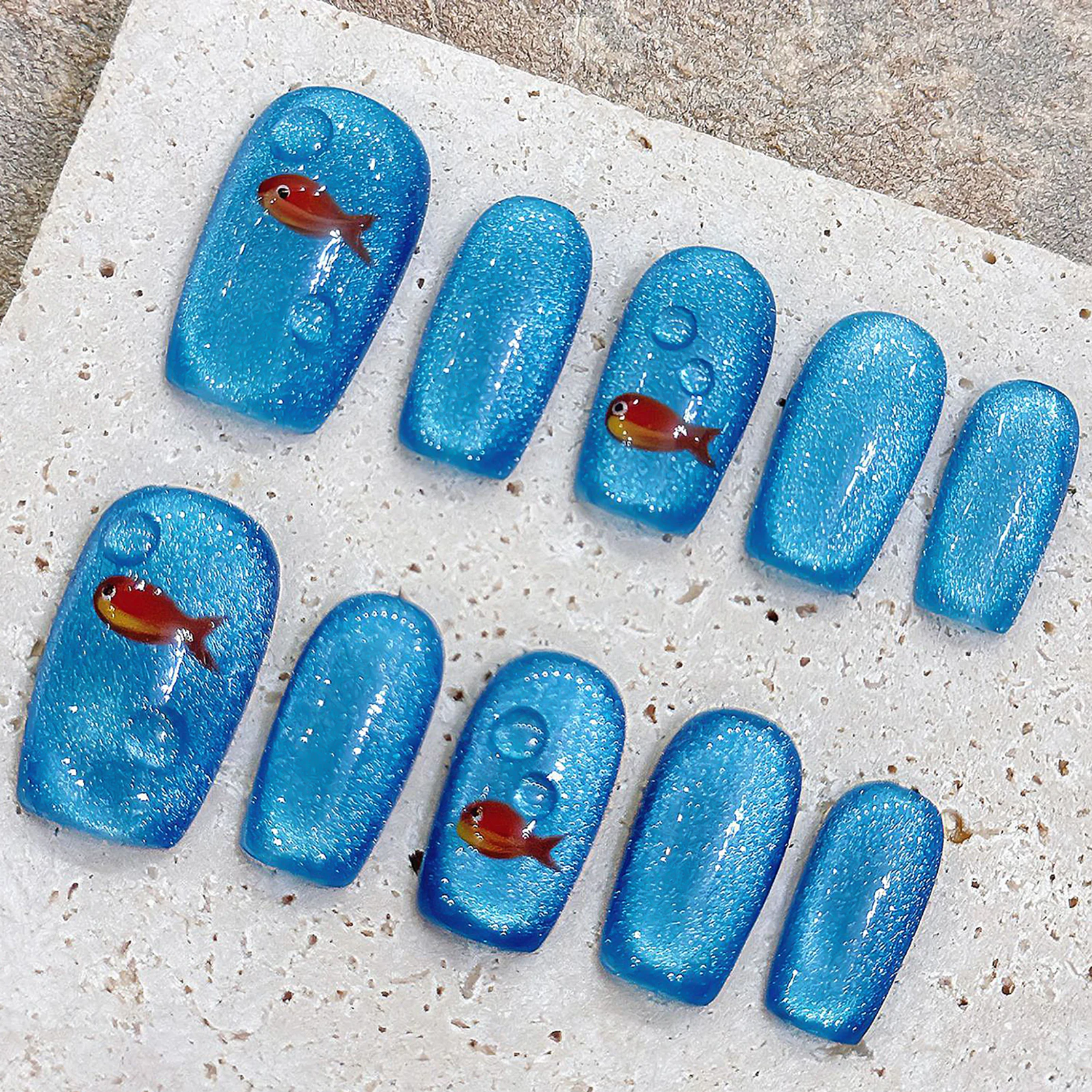 10 шт. накладные ногти кошачий глаз