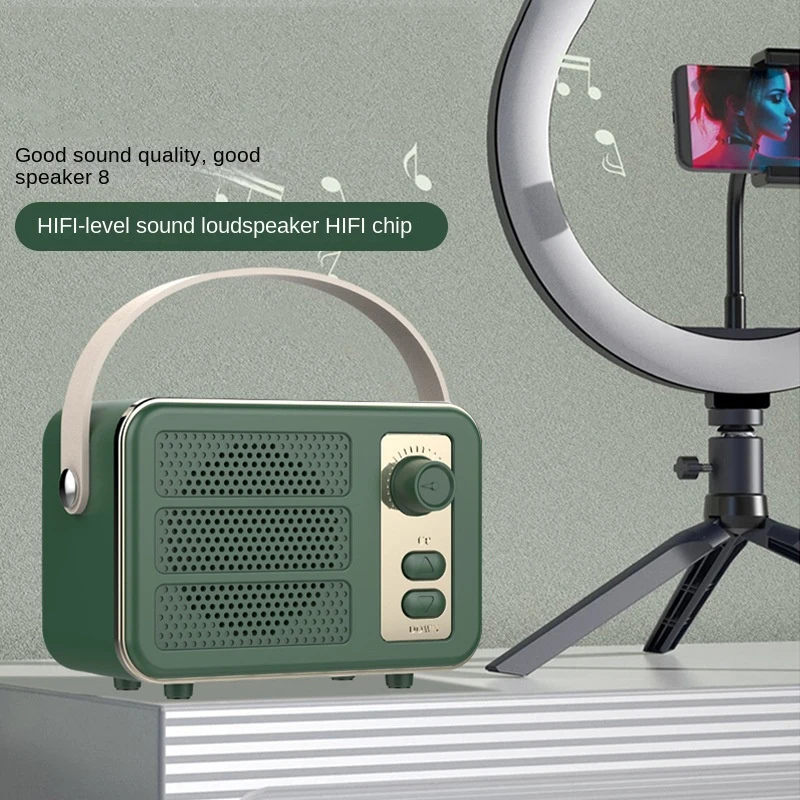 

Ins Retro Bluetooth Speaker with Portable Hands-free Design Outdoor Small Steel Gun Desktop